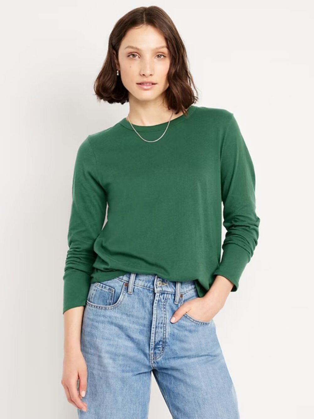 Old Navy Green EveryWear Long-Sleeve T-Shirt/NWT/XXL